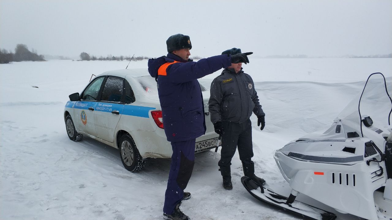На ледовой переправе Зеленодольск – Нижние Вязовые  ликвидировали условную ЧС