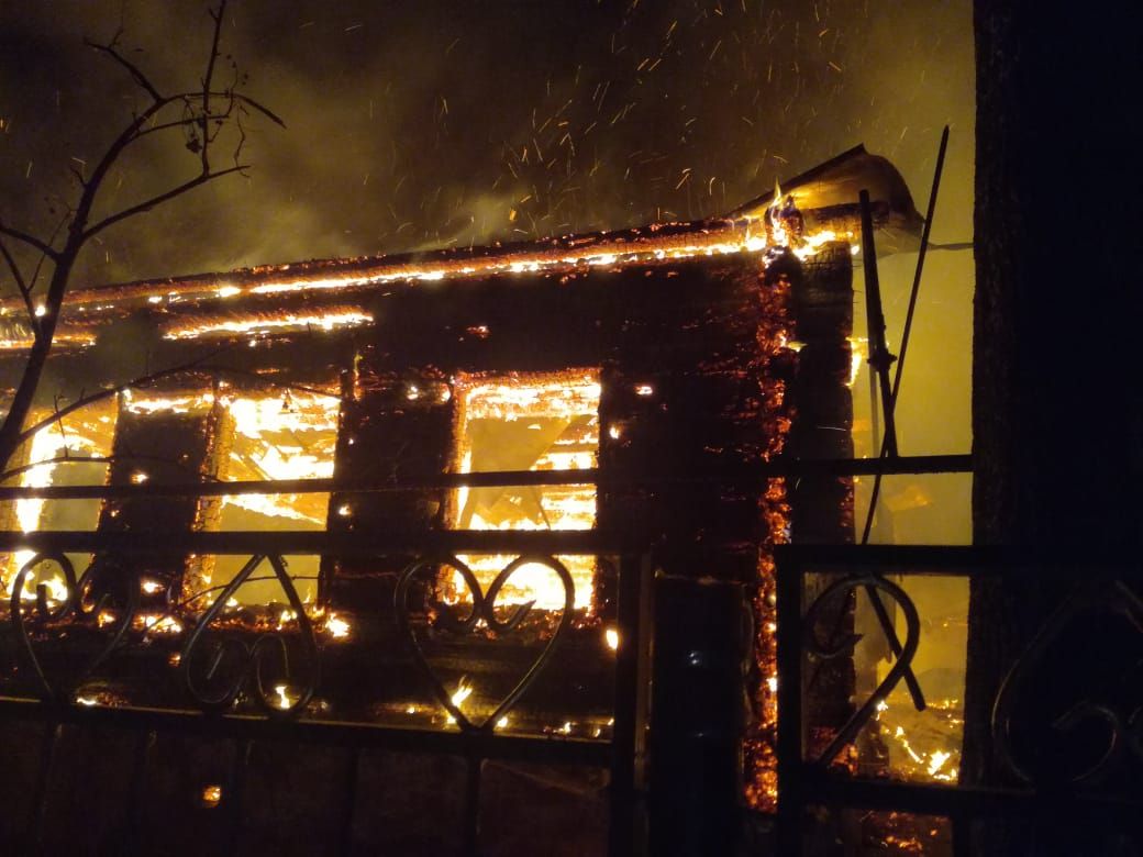Серьезный пожар произошел в поселке Васильево