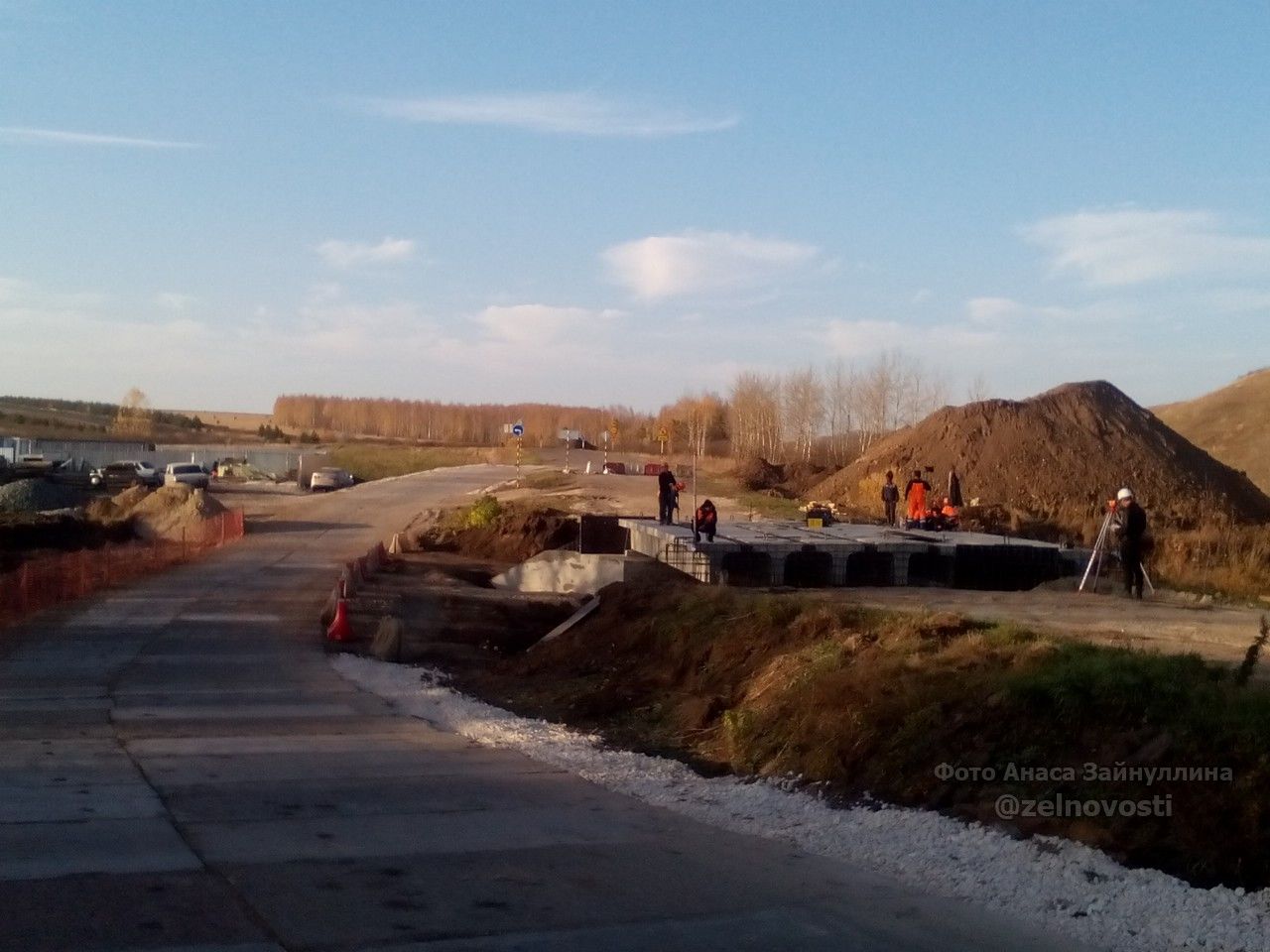 У деревни Киреево идёт реконструкция автомобильного моста через речку Горлинка