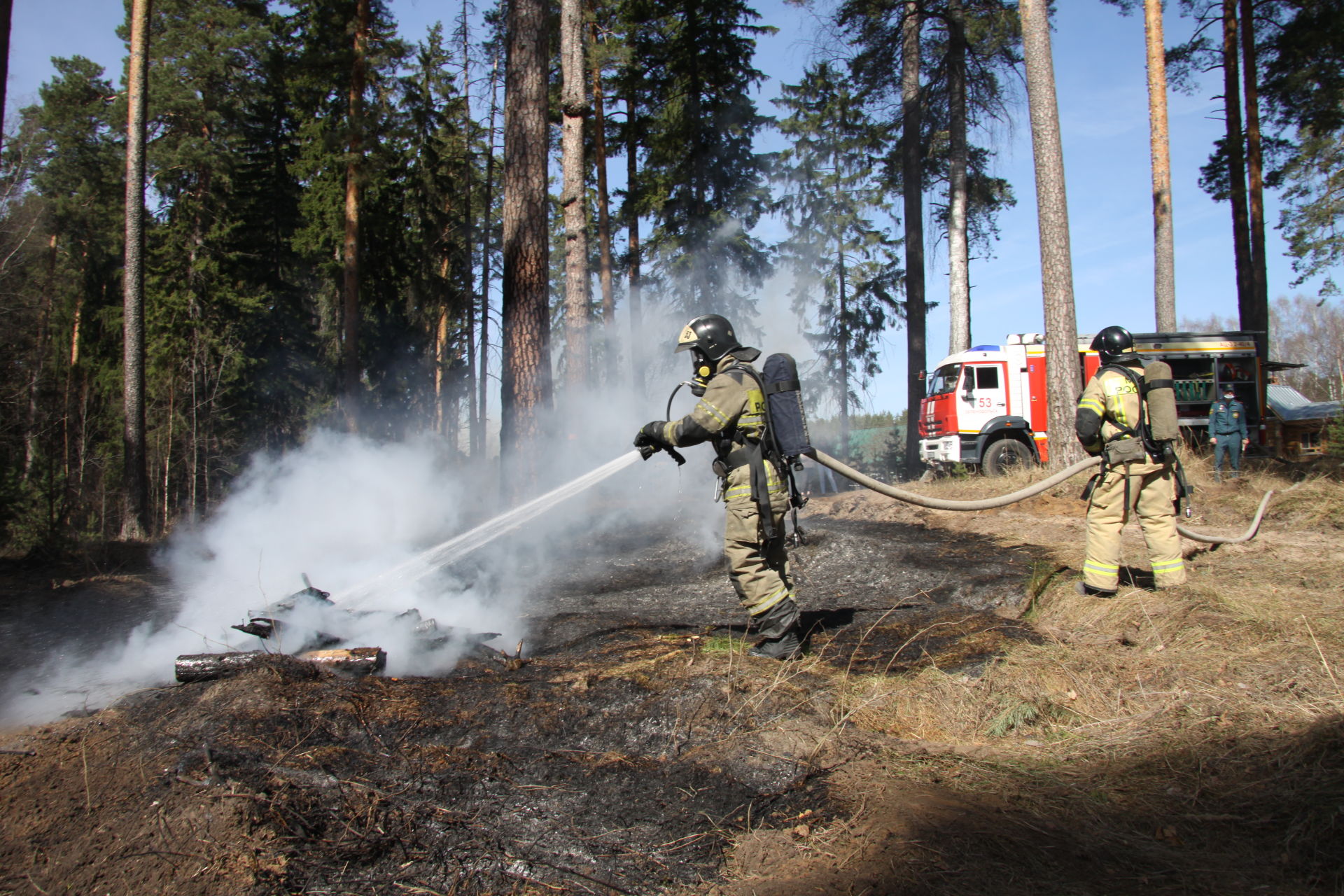 В Зеленодольском лесничестве провели пожарно-тактические учения