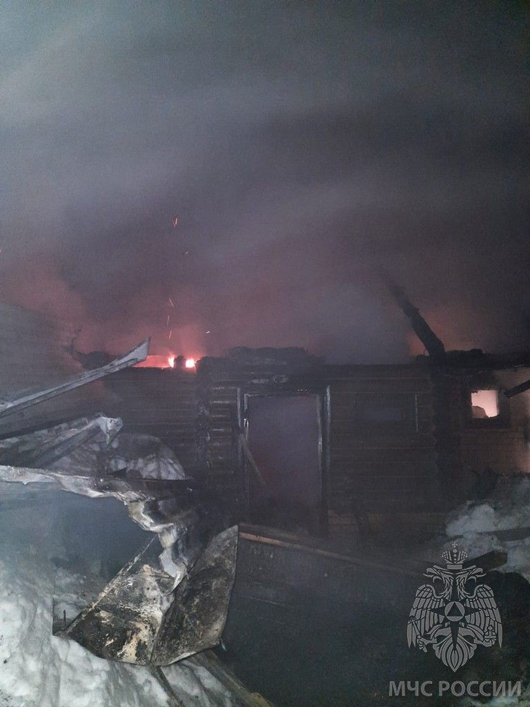 В поселке Осиново Зеленодольского района сгорели надворные постройки