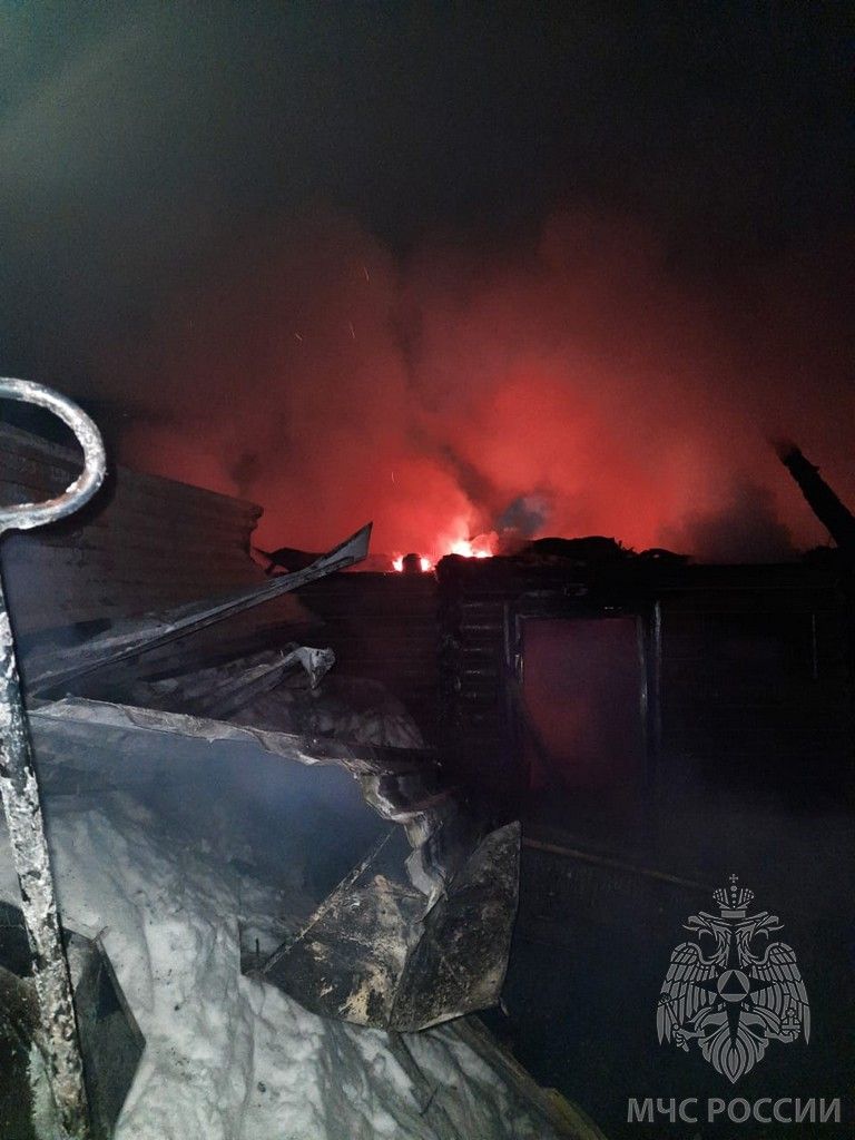 В поселке Осиново Зеленодольского района сгорели надворные постройки