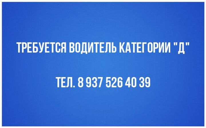 Требуется водитель категории "Д". Тел. 89375264039