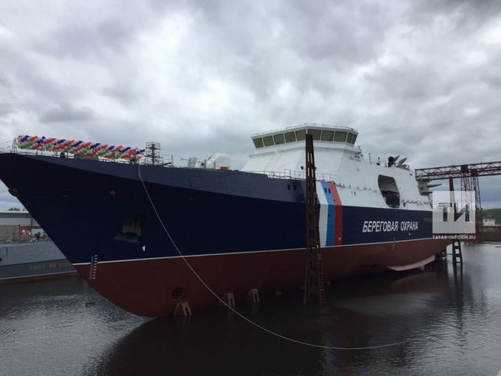 В Зеленодольске спустили на воду пограничный сторожевой корабль 1-го ранга  "Анадырь“
