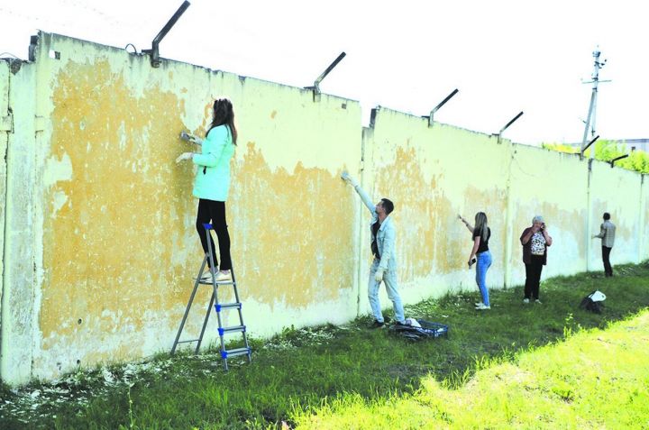 На президентский грант в миллион рублей в поселке Васильево распишут бетонную стену
