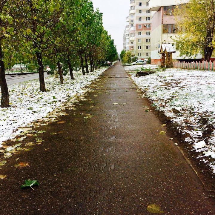 Первый снег в Татарстане: фото и видео от очевидцев