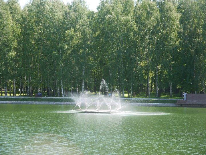 Мобильный репортер: На городском озере заработал фонтан
