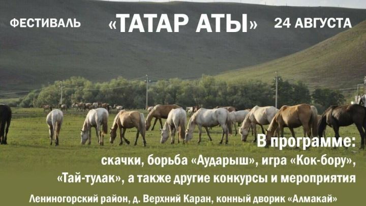 В выходные всей семьей на скачки: в Татарстане пройдет фестиваль «Татар аты»