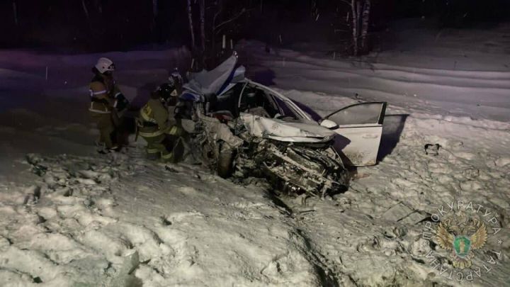 В ДТП с грузовиком на трассе Татарстана погибли два человека