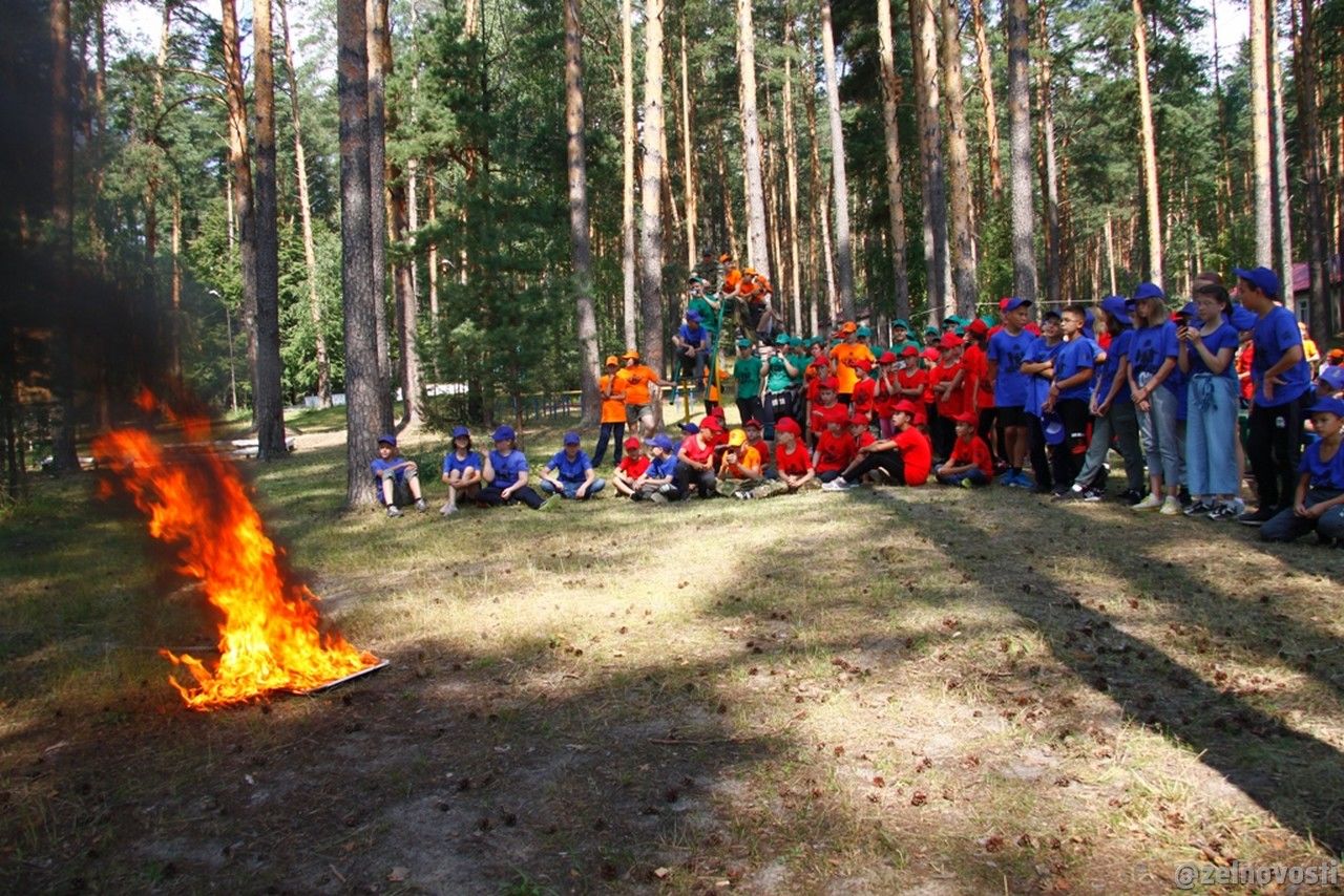 "Огонь, вода и море впечатлений": Зеленодольские пожарные провели показательные занятия в детском лагере «Мечта»