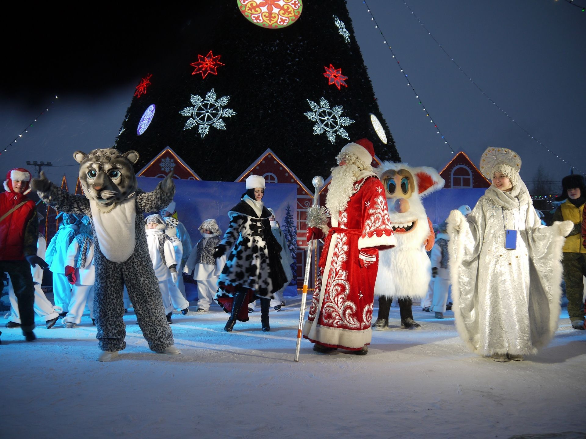 На стадионе "Авангард" 25 декабря состоялось открытие главной новогодней елки Зеленодольска