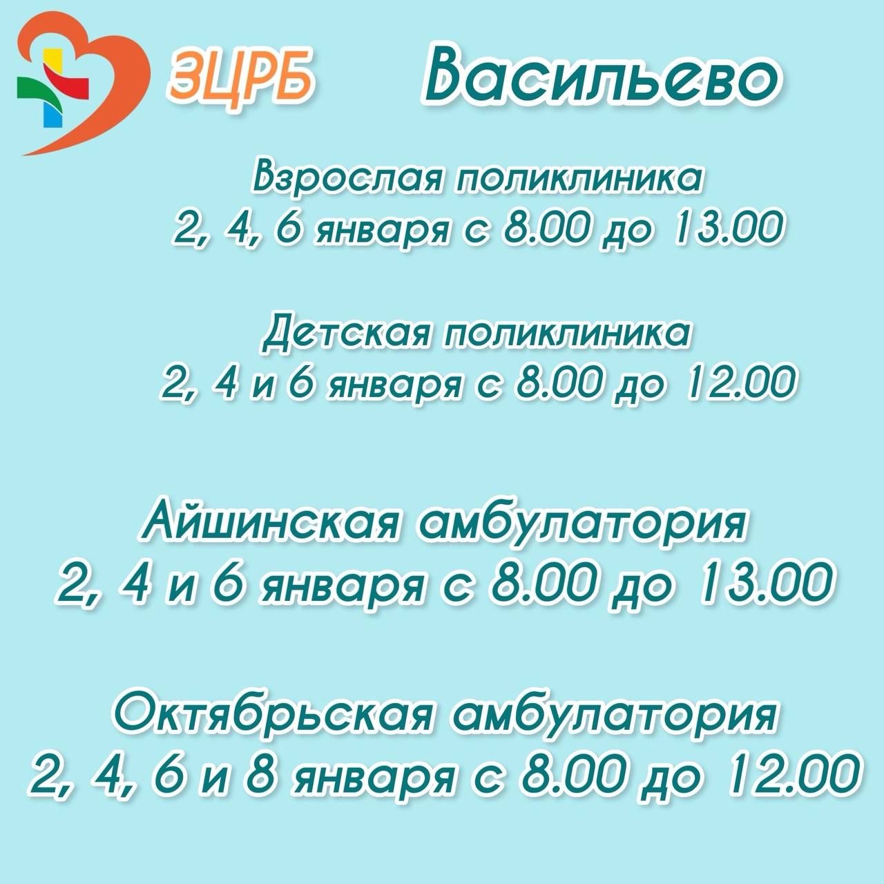 Опубликован график работы медицинских учреждений Зеленодольского района в новогодние праздники