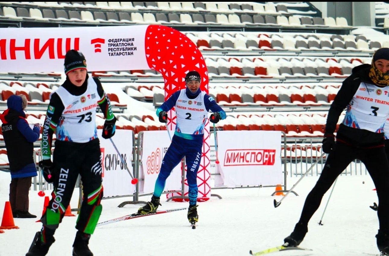Воспитанники зеленодольской спортшколы № 4 выступили на чемпионате и первенстве Казани по зимнему дуатлону