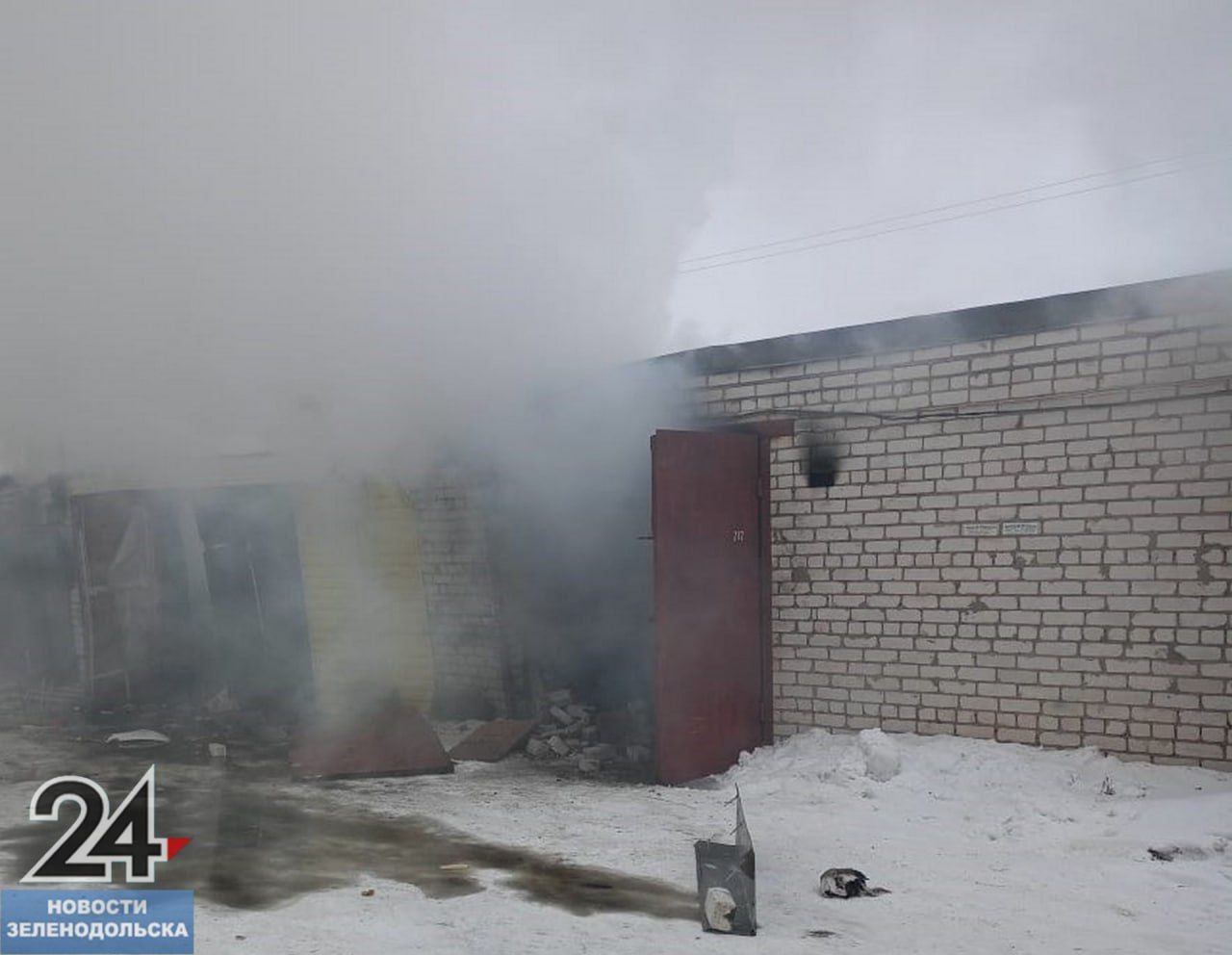 В гаражном обществе произошел пожар из-за газового баллончика