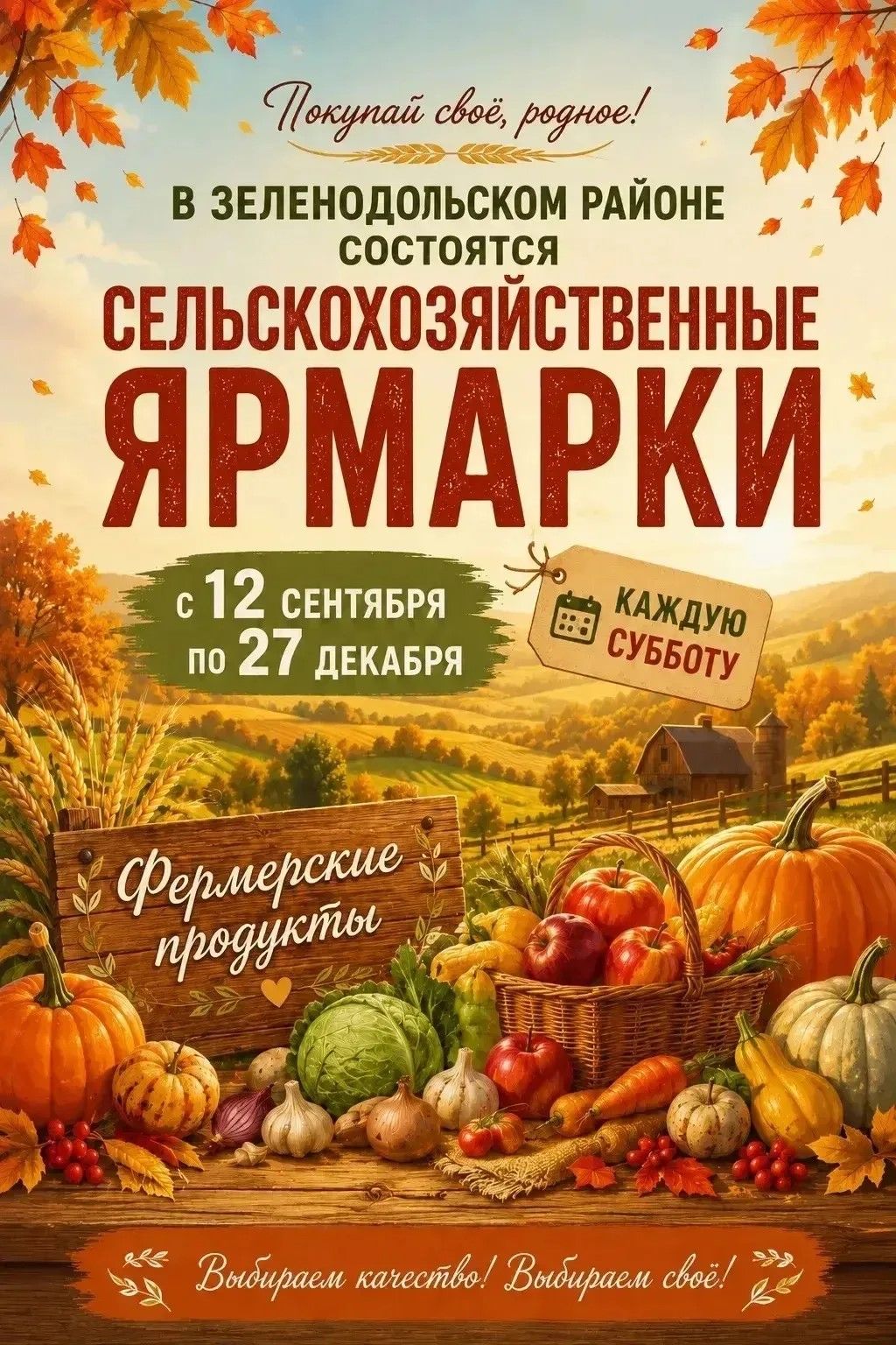 В Зеленодольском районе стартуют сельскохозяйственные ярмарки