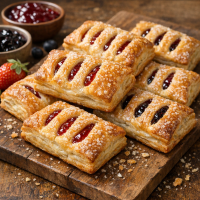 Слоёные конвертики с джемом на кефире: нежнее, чем в магазине