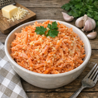 Салат из моркови с сыром и чесноком: готовится быстрее, чем чистится морковь