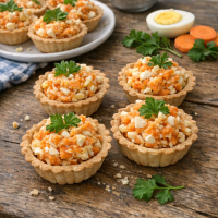 Тарталетки с яично-морковным паштетом: секретная начинка для праздника