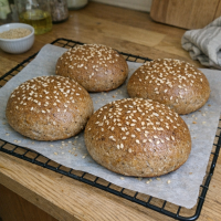 ПП булочки для бургеров на кефире: без белой муки, масла и сахара