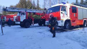Пожарно-тактические учения провели в Айшинском доме культуры