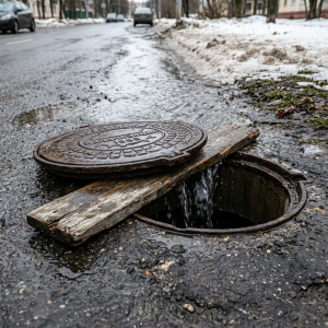 Водоканал: Сброс талых вод в систему бытовой канализации запрещён!