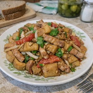 Куда деть баклажаны: аппетитный салат с мясом