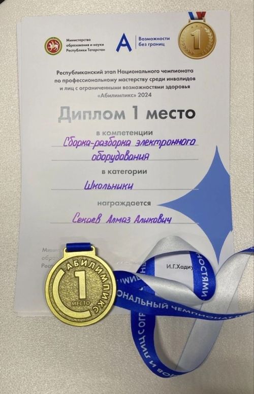 Зеленодолец Алмаз Секаев занял первое место в чемпионате «Абилимпикс»