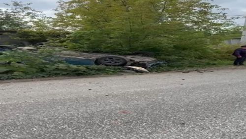 В Зеленодольском районе, пытаясь оторваться от погони, водитель перевернул свой автомобиль