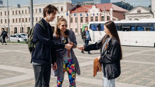 Жители Татарстана дали старт международной акции «Георгиевская ленточка»