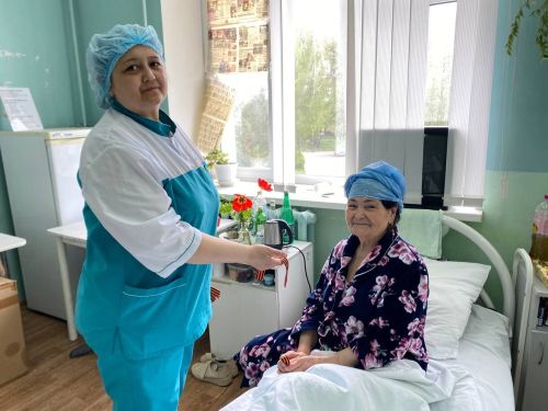 Акция «Георгиевская лента» прошла в терапевтическом корпусе Зеленодольской ЦРБ