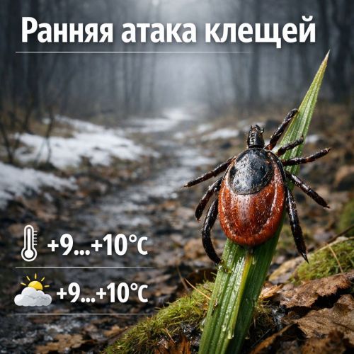 Россиянам грозит ранний сезон клещей: пик активности может сместиться на апрель