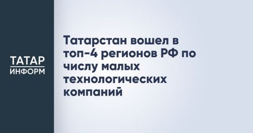 Татарстан закрепился в четвёрке лидеров России по развитию малого технологического бизнеса