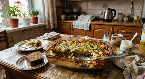 Мясная запеканка с картофелем: секрет в двух видах сыра и сливках