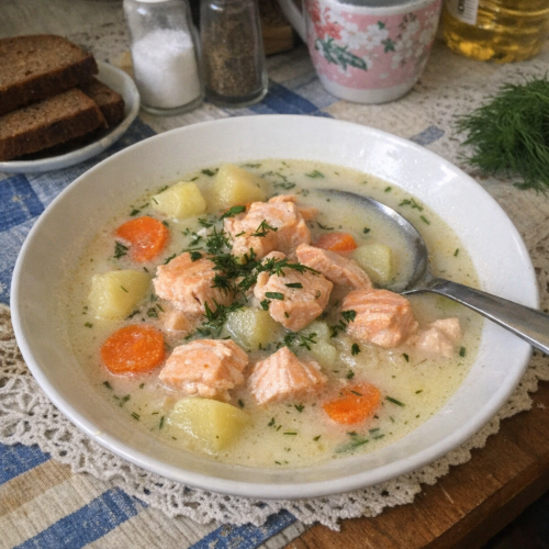Как приготовить финский суп из семги и получить бархатный вкус за 30 минут, а не разваренную рыбу