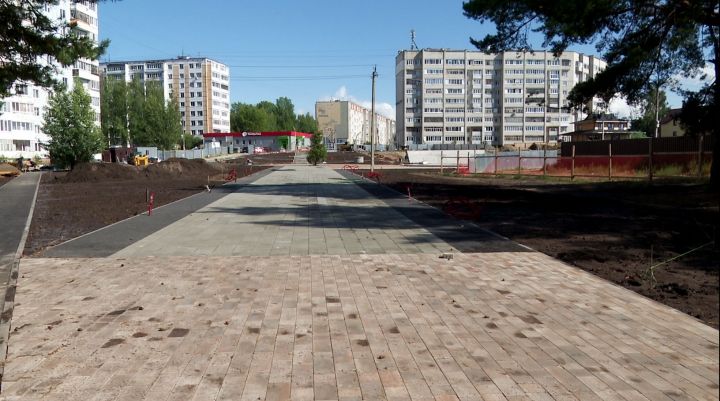 В Зеленодольске подходит к завершению строительство первой очереди парка Алтынова