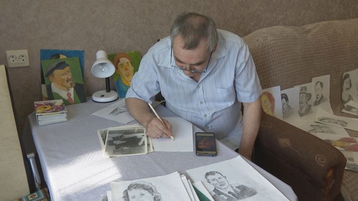 Чтобы восстановиться после инсульта,  зеленодолец Ильгизар Лутфуллин взял в руки карандаш