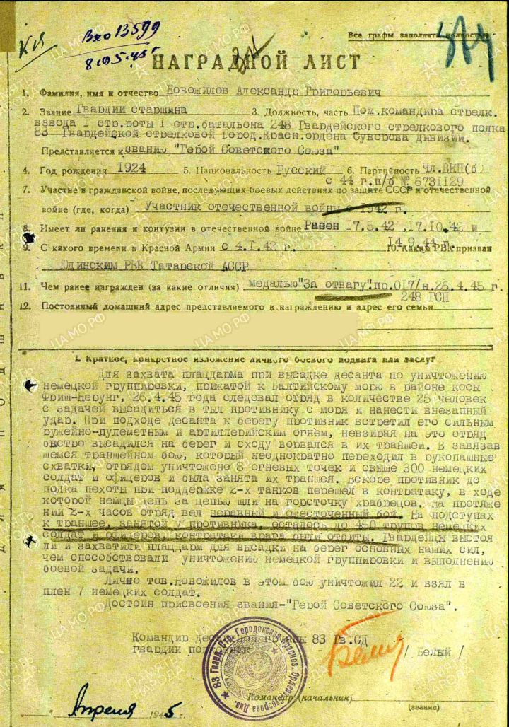 Зеленодольцы, представленные к званию Героя Советского Союза