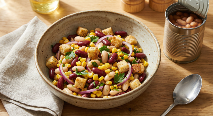 Салат из консервов за 3 минуты: получается безотказно вкусным