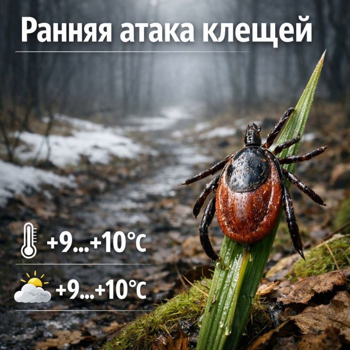 Россиянам грозит ранний сезон клещей: пик активности может сместиться на апрель