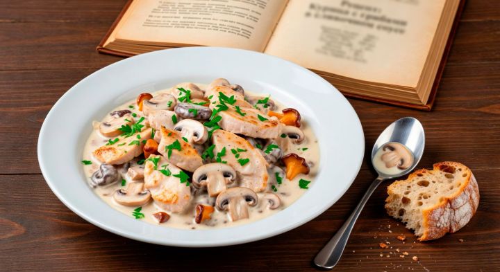 Курица с грибами в сливочном соусе: ужин за 20 минут, который кажется ресторанным