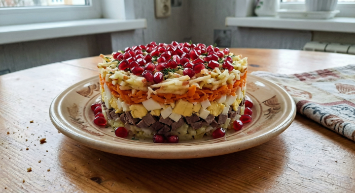 Салат из говяжьего сердца с гранатом: затмит Оливье и Шубу