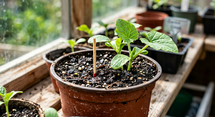 Обычная спичка в стаканчике с рассадой кабачков спасет урожай — вот зачем её втыкают головкой вниз