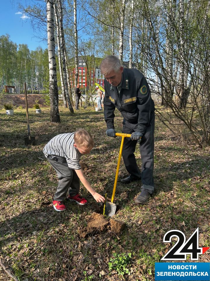 В микрорайоне «Зелёная долина» Зеленодольска провели акцию «Сад памяти»